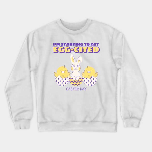 Easter Egg Hunt Easter Eggs Bunny Rabbit Chicks Happy Easter Crewneck Sweatshirt by Tip Top Tee's